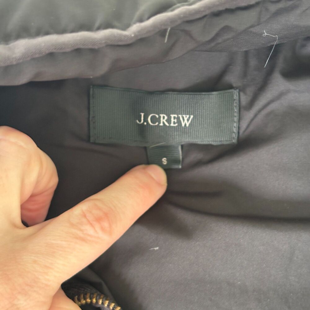 J. Crew Women's Size S Black Quilted Down Puffer Vest Gold Zip Pockets Outdoor - Picture 6 of 8